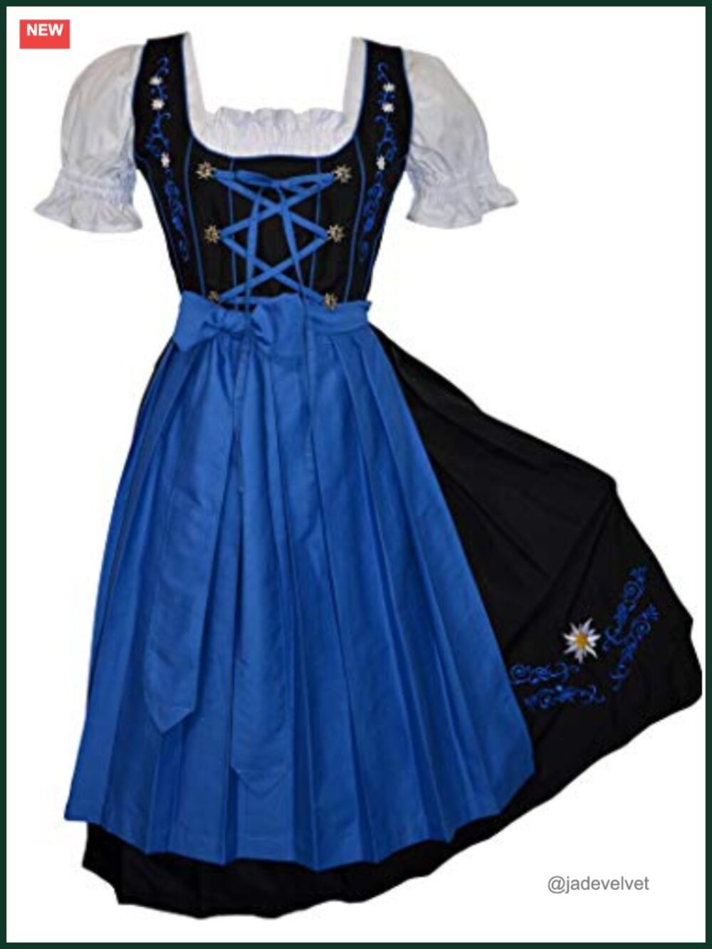 Edelweiss Creek Long 3-Pc German Embroidered Oktoberfest Dirndl Dress